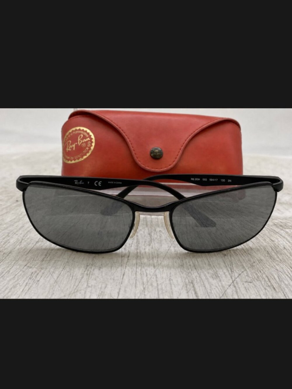Ray Ban RB3534 004 Black Metal Flex Hinge FRAMES ONLY Glasses w/ Case 135 59 17